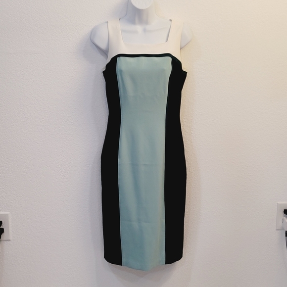 Whbm Sleeveless Color-block Sheath Dress Size: 0 - Picture 1 of 14